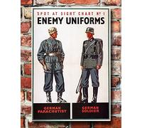 WB12 Vintage WW2 Spot German Enemy Uniforms Soldier & Parachutist British WWII War Poster Re-Print - A4 (297 x 210mm) 11.7" x 8.3"