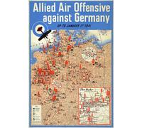 WB26 WW2 Allied Air Offensive Bombing Map Against Germany British World War Poster Re-Print Reproduction Print Card - A5 (148mm x 210mm)