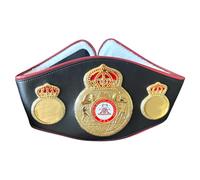 WBA Boxing Championship Belt Replica, Premium Award Belt for Fighters & Fans, Pro Wrestling Style, Adjustable, PU Leather, Gold Plates, Ultimate Gift for Boxing Events & Display