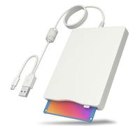 Wbacon Floppy Disk Reader, 3.5 inch External Floppy Disk Drive with USB Type-C, Portable FDD Floppy Disk Drive for Laptop PC Windows 11/10/8/7/2000/XP