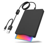Wbacon Floppy Disk Reader, 3.5 inch External Floppy Disk Drive with USB Type-C, Portable FDD Floppy Disk Drive for Laptop PC Windows 11/10/8/7/2000/XP