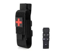 Wbaioluy Tourniquet Holder Portable Tourniquet Pouch with Removable Medic Patch Molle Holder Elasticated Molle for Hiking Camping Climbing Black 7.5 * 1.6 * 1.6inchTourniquet