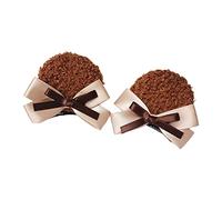 WBANGIAO 1 Pair Handmade Faux Round Bear Ears Hair Clip Sweet Bowknot Animal Hairpins Anime Cosplay Barrettes