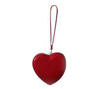 WBANGIAO Cute Heart Shaped Coin Purse Card Holder Money Bag with Wrist Strap for Easy Storage and Quick Change, app. 12x11x3cm /4.72x4.33x1.18in, Red