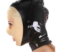 WBAODAN BDSM Latex Mask Rubber Fetish Complete Handmade for Cosplay Halloween Party Costume Headwear(Size:XL-70CM)