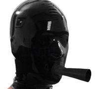 WBAODAN Full Face Latex Hood Mask Handmade Rubber Head Cover for Cosplay Party Wear Costume Adult Headdress(Size:XL-64CM)