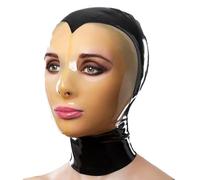 WBAODAN Full Face Rubber Mask Adult Latex Hood with Open Eyes and Breathing Ports for Role Playing Costumes(Size:XL-64CM)