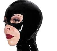 WBAODAN Latex Hat for Women Full Face Rubber Mask Back Zipper Latex Mask for Halloween Party Role Play Showing Mouth(Size:M-65CM)