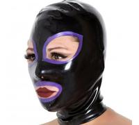 WBAODAN Latex Hood Mask for Men Women Rubber Full Face Headwear for Night Club Halloween Party Costume(Size:XL-64CM)