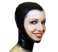 WBAODAN Latex Hood Masks Party Cosplay Handmade Full Face Latex Mask for Unisex Cosplay Club Wear(Size:L-60CM)
