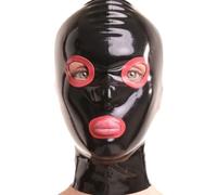WBAODAN Latex Hood Rubber Mask Back Zipper Halloween Party Handmade for Intense Encounters Wear Costume(Size:XL-64CM)