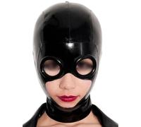 WBAODAN Latex Hood Rubber Mask Handmade for Halloween Cosplay Sexy Role Play Accessories(Size:XS-48.5CM)