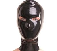 WBAODAN Latex Mask Head Unisex Hood Men Women Sexy Back Zipper for Halloween Party Club Wear Costumes(Size:L-60CM)