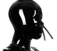 WBAODAN Latex Mask Rubber Hood Back Zipper Handmade for Party Cosplay Costume Headwear(Size:S-53CM)