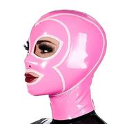 WBAODAN Pink Latex Headband Sexy Latex Mask Suitable for Adults Halloween Cosplay Party Costume Handmade Rubber Headband(Size:XL-70CM)
