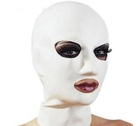 WBAODAN White Latex Mask Sexy Latex Head Cover with Open Eyes and Mouth Costume Party Mask Rubber Adult Mask(Size:M-65CM)
