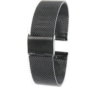 WBASOZMO 12mm/14mm/16mm/18mm/20mm/22mm/24mm Stainless Steel Watch Strap Straight End Bracelet Mesh Buckle Watch Band Watch Strap(Schwarz,18mm)