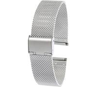 WBASOZMO 12mm/14mm/16mm/18mm/20mm/22mm/24mm Stainless Steel Watch Strap Straight End Bracelet Mesh Buckle Watch Band Watch Strap(Silver,24mm)