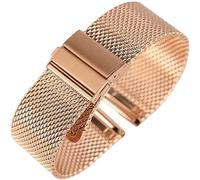 WBASOZMO Black/Silver/Rose Golden 18mm/20mm/22mm Watch Band Mesh Stainless Steel Strap Fold Over Clasp Watches Replacement Bracelet Watch Strap(20mm,Silver)