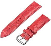 WBASOZMO Leather Watchband 12mm 14mm 16mm 18mm 20mm 22mm 24mm Replacement Watch Band Strap Bracelet With Tool Spring Bar Watch Strap(24mm,Rouge)