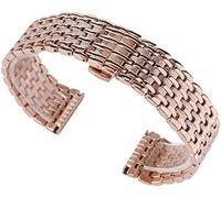 WBASOZMO Rose Golden 18MM 20MM 22MM Width Stainless Steel Watchband Strap Bracelet For Business Watch Watch Strap(20mm)