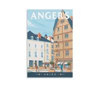 WBBART Angers France Adam's House Vintage Travel Poster Canvas Art Picture Wall Decor Art Painting Posters Modern Family Decorative Posters 12x18inch(30x45cm)