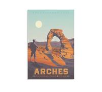 WBBART Arches National Park Utah Vintage Travel Poster Canvas Art Picture Wall Decor Art Painting Posters Modern Family Decorative Posters 12x18inch(30x45cm)