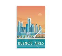 WBBART Buenos Aires Argentina Vintage Travel Poster Canvas Art Picture Wall Decor Art Painting Posters Modern Family Decorative Posters 24x36inch(60x90cm)