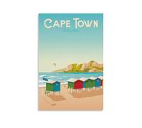 WBBART Cape Town South Africa Beach Vintage Travel Poster Canvas Art Picture Wall Decor Art Painting Posters Modern Family Decorative Posters 20x30inch(50x75cm)