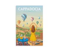 WBBART Cappadocia Valley Turkey Hot Air Balloon Vintage Travel Poster Canvas Art Picture Wall Decor Art Painting Posters Modern Family Decorative Posters 08x12inch(20x30cm)