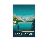 WBBART Lake Tahoe California Nevada Vintage Travel Poster Canvas Art Picture Wall Decor Art Painting Posters Modern Family Decorative Posters 16x24inch(40x60cm)