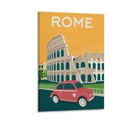 WBBART Rome Italy Colosseum Vintage Travel Poster Canvas Art Picture Wall Decor Art Painting Posters Modern Family Decorative Posters 20x30inch(50x75cm)