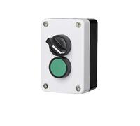 WBBAYDRFR 2P Two Position Rotary Switch 10A Reset Momentary Green Push Button Box Waterproof Industrial Control Power NO NC