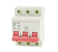 WBBAYDRFR AC 400V 63A 3 Pole DIN Rail On/Off Switch Mini Circuit Breaker 4500A 1Pcs