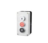 WBBAYDRFR New XB2 Metal Button Switch Control Box Start Stop Industrial Identification Symbol self Reset Circular Emergency Stop Switch(3Hole-01)