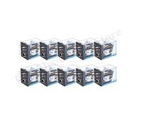 WBBAYDRFR Relay 10PCS MY2P HH52P MY2NJ Relay DC 12V 24V 36V 48V 110V 220V General Purpose DPDT Micro Mini Relay with Socket Base Holder(DC 12V)