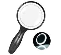 Wbbrbbr 60X/30X Handheld Magnifying Glass with 33 LED Light, USB Charging, 3 Modes, High Clarity & Lightweight for Seniors, Children, Jewelers, Hobbies (Black)