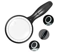 Wbbrbbr 60X/30X Handheld Magnifying Glass with 33 LED Light, USB Charging, 3 Modes, High Clarity & Lightweight for Seniors, Children, Jewelers, Hobbies (Black)