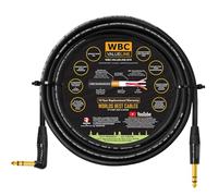 WBC-VALUELINE-2CS (22 AWG) - 10 Foot - Low-Capacitance Shielded Balanced Flexible Interconnect Cables with Neutrik-Rean ¼ Inch (6.35mm) Gold Angled to Straight TRS Stereo Phone Plugs