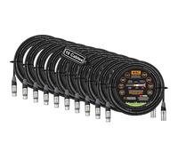 WBC-VALUELINE-2CS (22 AWG) - 10 Units - 20 Foot-Low-Capacitance Shielded Balanced Flexible Microphone, Active-Speaker & Interconnect Cables with Eminence Gold XLR Connectors