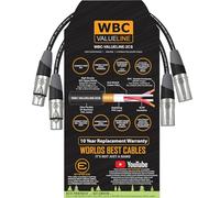 WBC-VALUELINE-2CS (22 AWG) - 2 Units - 0.25 Metre-Low-Capacitance Shielded Balanced Flexible Microphone, Active-Speaker & Interconnect Cables with Eminence Gold XLR Connectors