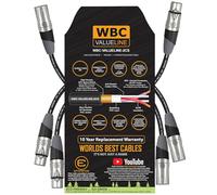 WBC-VALUELINE-2CS (22 AWG) - 3 Units - 0.5 Metre-Low-Capacitance Shielded Balanced Flexible Microphone, Active-Speaker & Interconnect Cables with Eminence Gold XLR Connectors