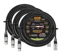 WBC-VALUELINE-2CS (22 AWG) - 3 Units - 6 Metre-Low-Capacitance Shielded Balanced Flexible Microphone, Active-Speaker & Interconnect Cables with Eminence Gold XLR Connectors