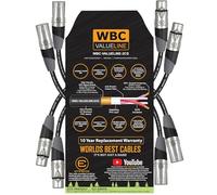 WBC-VALUELINE-2CS (22 AWG) - 4 Units - 0.5 Metre-Low-Capacitance Shielded Balanced Flexible Microphone, Active-Speaker & Interconnect Cables with Eminence Gold XLR Connectors