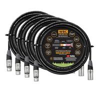 WBC-VALUELINE-2CS (22 AWG) - 4 Units - 3 Metre-Low-Capacitance Shielded Balanced Flexible Microphone, Active-Speaker & Interconnect Cables with Eminence Gold XLR Connectors