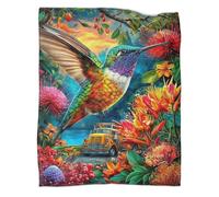 WBCFGHJKN 3D Hummingbird Pattern Throw Blanket, Soft Flannel Fleece Blanket, Warm Cozy Lightweight Plush Throw for Couch Sofa Bed Travelling Outdoor