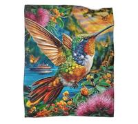 WBCFGHJKN 3D Hummingbird Pattern Throw Blanket, Soft Flannel Fleece Blanket, Warm Cozy Lightweight Plush Throw for Couch Sofa Bed Travelling Outdoor