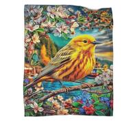 WBCFGHJKN 3D Printed Canary Pattern Throw Blanket, Soft Plush Fleece Blanket, Warm Cosy Flannel Throw for Sofa Bed Couch Living Room Bedroom 50x60inch(127x152cm)