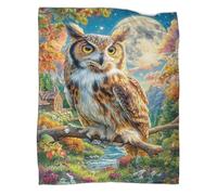 WBCFGHJKN 3D Printed Owl Pattern Throw Blanket, Soft Plush Fleece Blanket, Warm Cosy Flannel Throw for Sofa Bed Couch Living Room Bedroom 80x90inch(200x230cm)