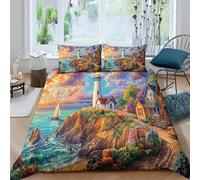 WBCFGHJKN 3D Printing Prince Edward Island Duvet Cover Sets, Quilt Cover Bedding Bed Covers with Pillowcases with Zipper Closure, Easy Care for Home DecorSuper King（260x220cm）